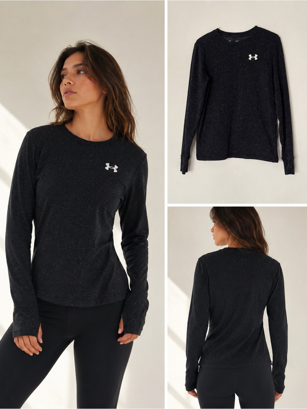 Under Armour Black Speckled Long Sleeve Performance Top – S/P
